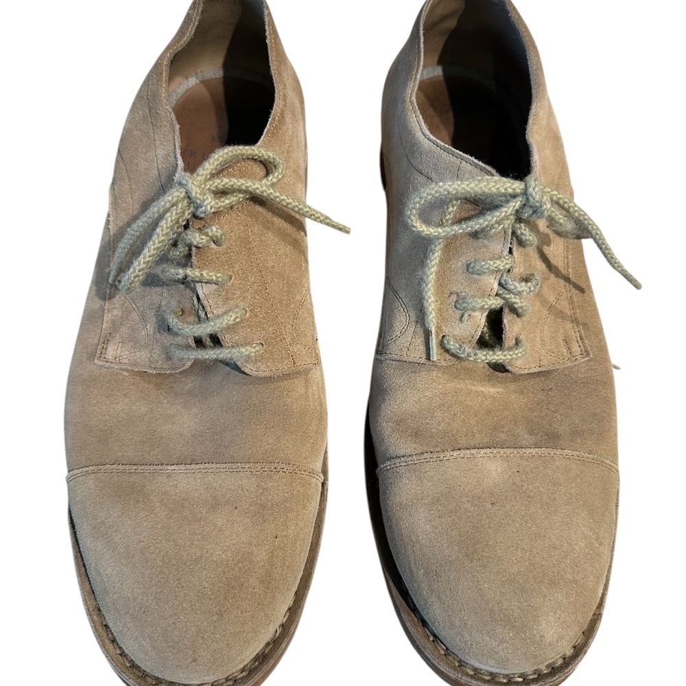 Brunello Cucinelli Suede Derby Lace-Up Shoes – Size 44 – Tan